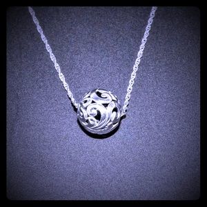 Scrollwork Bead on a Fine 18” Chain